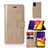 Leather Case Stands Fashionable Pattern Flip Cover Holder JX1 for Samsung Galaxy A34 5G Gold