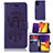 Leather Case Stands Fashionable Pattern Flip Cover Holder JX1 for Samsung Galaxy A34 5G Purple