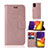 Leather Case Stands Fashionable Pattern Flip Cover Holder JX1 for Samsung Galaxy A54 5G Rose Gold