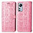 Leather Case Stands Fashionable Pattern Flip Cover Holder L01 for Xiaomi Mi 12X 5G Hot Pink