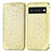 Leather Case Stands Fashionable Pattern Flip Cover Holder S01D for Google Pixel 6 5G Gold