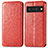 Leather Case Stands Fashionable Pattern Flip Cover Holder S01D for Google Pixel 6 Pro 5G Red