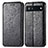 Leather Case Stands Fashionable Pattern Flip Cover Holder S01D for Google Pixel 6a 5G Black