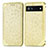 Leather Case Stands Fashionable Pattern Flip Cover Holder S01D for Google Pixel 6a 5G Gold