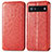 Leather Case Stands Fashionable Pattern Flip Cover Holder S01D for Google Pixel 6a 5G Red