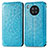 Leather Case Stands Fashionable Pattern Flip Cover Holder S01D for Huawei Honor 50 Lite Blue