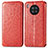 Leather Case Stands Fashionable Pattern Flip Cover Holder S01D for Huawei Honor 50 Lite Red