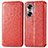 Leather Case Stands Fashionable Pattern Flip Cover Holder S01D for Huawei Honor 60 5G Red