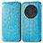 Leather Case Stands Fashionable Pattern Flip Cover Holder S01D for Huawei Honor Magic3 Pro 5G Blue