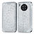 Leather Case Stands Fashionable Pattern Flip Cover Holder S01D for Huawei Nova 8i Silver