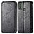 Leather Case Stands Fashionable Pattern Flip Cover Holder S01D for Motorola Moto E20 Black