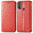 Leather Case Stands Fashionable Pattern Flip Cover Holder S01D for Motorola Moto E20 Red