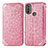 Leather Case Stands Fashionable Pattern Flip Cover Holder S01D for Motorola Moto E20 Rose Gold