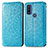 Leather Case Stands Fashionable Pattern Flip Cover Holder S01D for Motorola Moto G Pure Blue