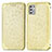 Leather Case Stands Fashionable Pattern Flip Cover Holder S01D for Motorola Moto G Stylus (2021) Gold