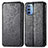 Leather Case Stands Fashionable Pattern Flip Cover Holder S01D for Motorola Moto G31 Black