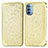 Leather Case Stands Fashionable Pattern Flip Cover Holder S01D for Motorola Moto G31 Gold