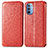 Leather Case Stands Fashionable Pattern Flip Cover Holder S01D for Motorola Moto G31 Red