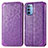 Leather Case Stands Fashionable Pattern Flip Cover Holder S01D for Motorola Moto G41 Purple