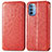 Leather Case Stands Fashionable Pattern Flip Cover Holder S01D for Motorola Moto G41 Red