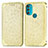 Leather Case Stands Fashionable Pattern Flip Cover Holder S01D for Motorola Moto G71 5G Gold