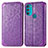Leather Case Stands Fashionable Pattern Flip Cover Holder S01D for Motorola Moto G71 5G Purple