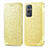 Leather Case Stands Fashionable Pattern Flip Cover Holder S01D for OnePlus 9 Pro 5G Gold