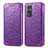 Leather Case Stands Fashionable Pattern Flip Cover Holder S01D for OnePlus 9 Pro 5G Purple