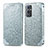 Leather Case Stands Fashionable Pattern Flip Cover Holder S01D for OnePlus 9 Pro 5G Silver