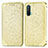 Leather Case Stands Fashionable Pattern Flip Cover Holder S01D for OnePlus Nord CE 5G Gold