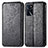 Leather Case Stands Fashionable Pattern Flip Cover Holder S01D for Oppo A16 Black