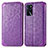 Leather Case Stands Fashionable Pattern Flip Cover Holder S01D for Oppo A16 Purple