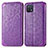 Leather Case Stands Fashionable Pattern Flip Cover Holder S01D for Oppo A16K Purple
