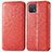Leather Case Stands Fashionable Pattern Flip Cover Holder S01D for Oppo A16K Red