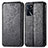 Leather Case Stands Fashionable Pattern Flip Cover Holder S01D for Oppo A16s Black