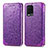 Leather Case Stands Fashionable Pattern Flip Cover Holder S01D for Oppo A54 4G Purple