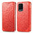 Leather Case Stands Fashionable Pattern Flip Cover Holder S01D for Oppo A54 4G Red