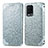 Leather Case Stands Fashionable Pattern Flip Cover Holder S01D for Oppo A54 4G Silver