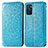 Leather Case Stands Fashionable Pattern Flip Cover Holder S01D for Oppo A55S 5G Blue