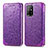 Leather Case Stands Fashionable Pattern Flip Cover Holder S01D for Oppo A94 5G Purple