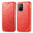 Leather Case Stands Fashionable Pattern Flip Cover Holder S01D for Oppo A94 5G Red