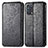 Leather Case Stands Fashionable Pattern Flip Cover Holder S01D for Oppo A95 4G Black