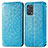 Leather Case Stands Fashionable Pattern Flip Cover Holder S01D for Oppo A95 4G Blue