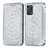Leather Case Stands Fashionable Pattern Flip Cover Holder S01D for Oppo A95 4G Silver