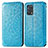 Leather Case Stands Fashionable Pattern Flip Cover Holder S01D for Oppo F19 Blue