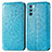 Leather Case Stands Fashionable Pattern Flip Cover Holder S01D for Oppo K9 Pro 5G Blue