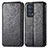 Leather Case Stands Fashionable Pattern Flip Cover Holder S01D for Oppo Reno6 Pro 5G Black