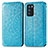 Leather Case Stands Fashionable Pattern Flip Cover Holder S01D for Oppo Reno6 Pro 5G India Blue