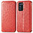 Leather Case Stands Fashionable Pattern Flip Cover Holder S01D for Oppo Reno6 Pro 5G India Red