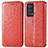 Leather Case Stands Fashionable Pattern Flip Cover Holder S01D for Oppo Reno6 Pro 5G Red